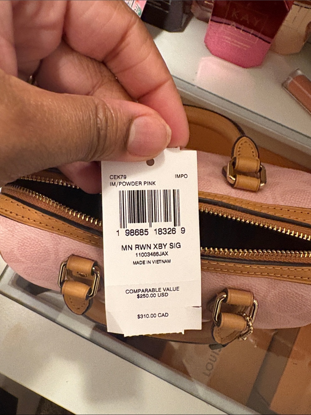 Authentic Coach mini Rowan in Powder Pink - Picture 3 of 6